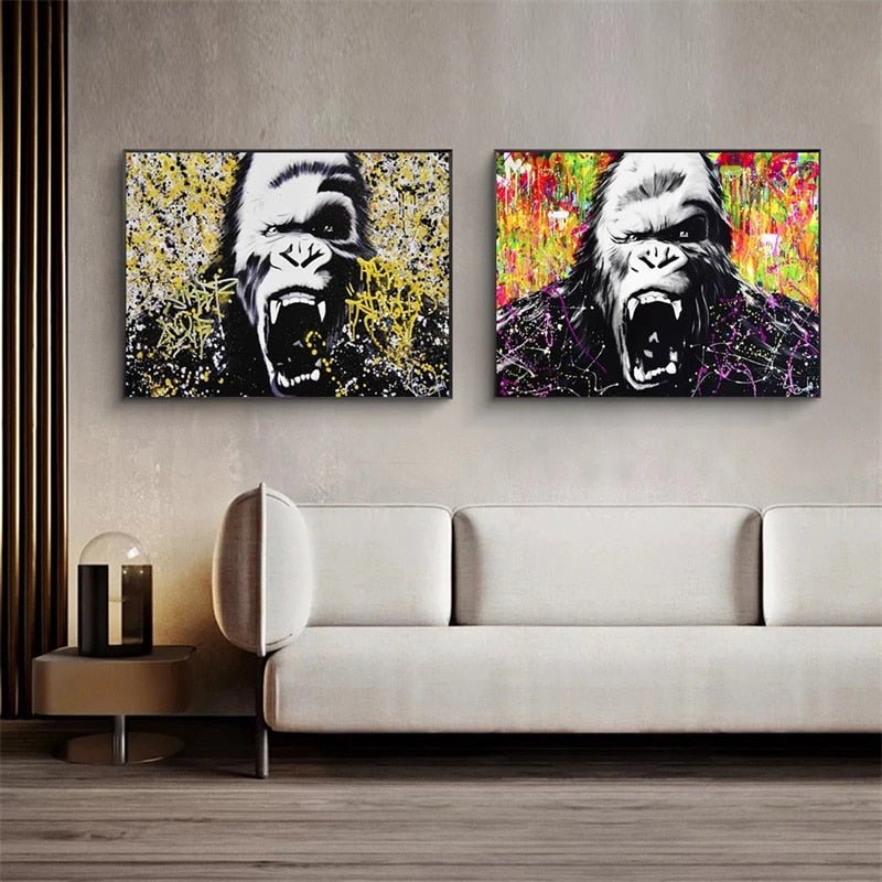 Tableau gorille façon street art