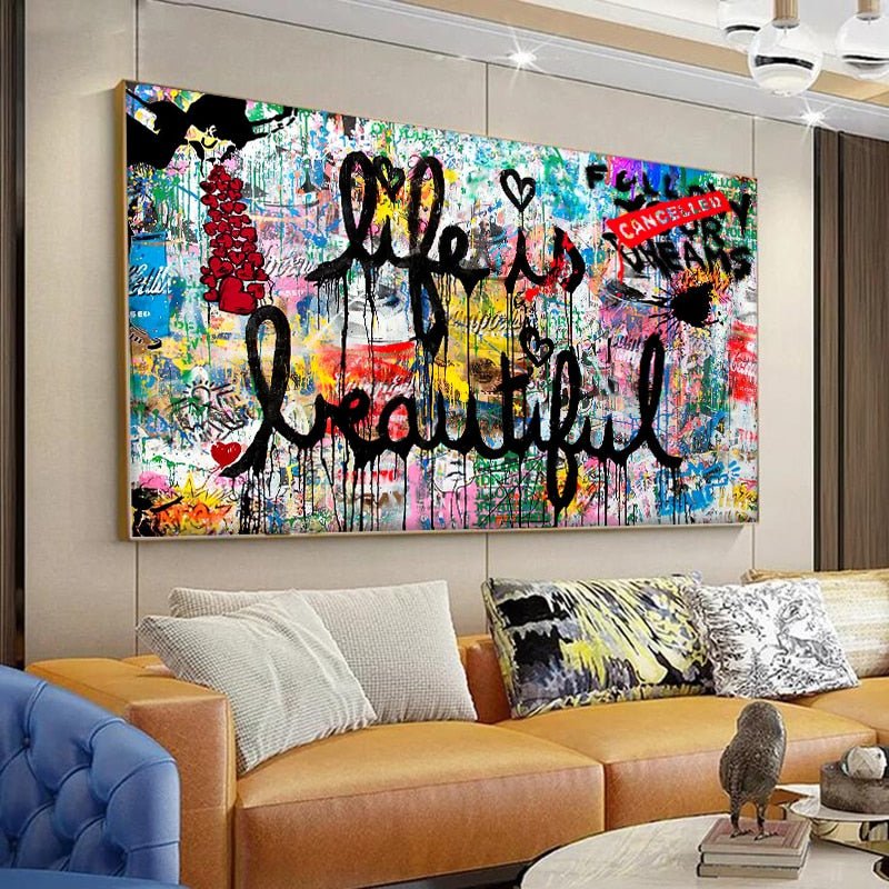Tableau Graffiti Street "Life is Beautiful"