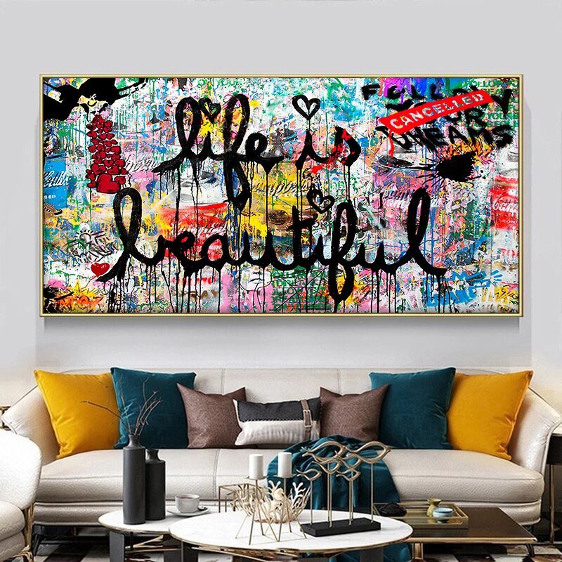 Tableau Graffiti Street "Life is Beautiful"