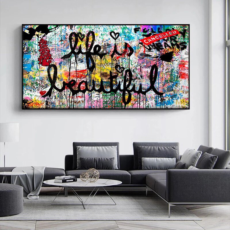 Tableau Graffiti Street "Life is Beautiful"