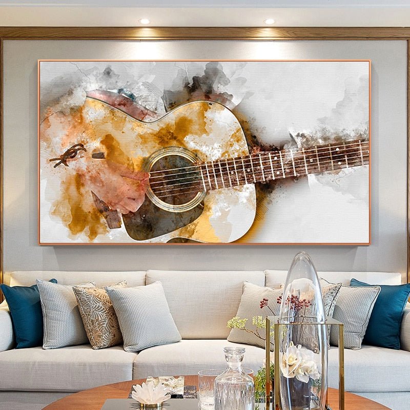 Tableau Guitare Abstrait