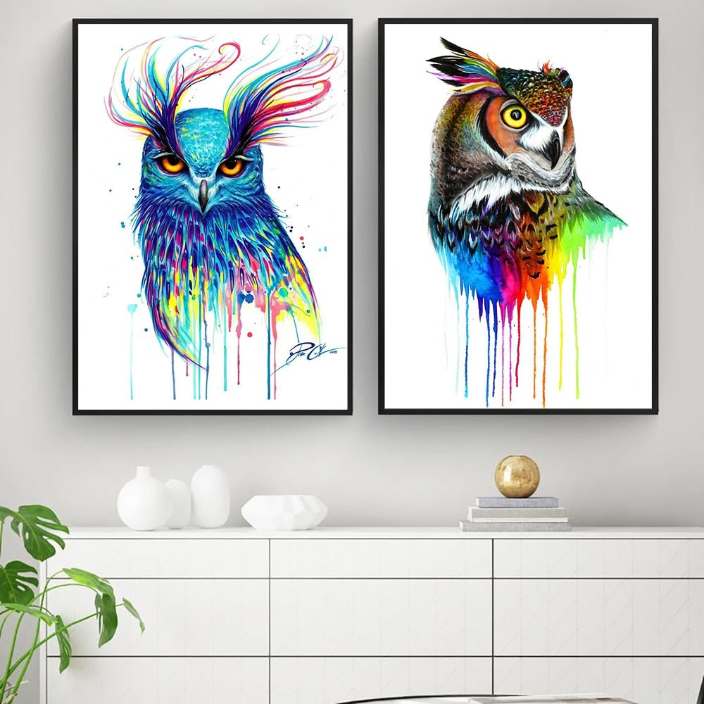 Tableau Hibou Coloré