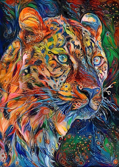 Tableau Léopard Coloré