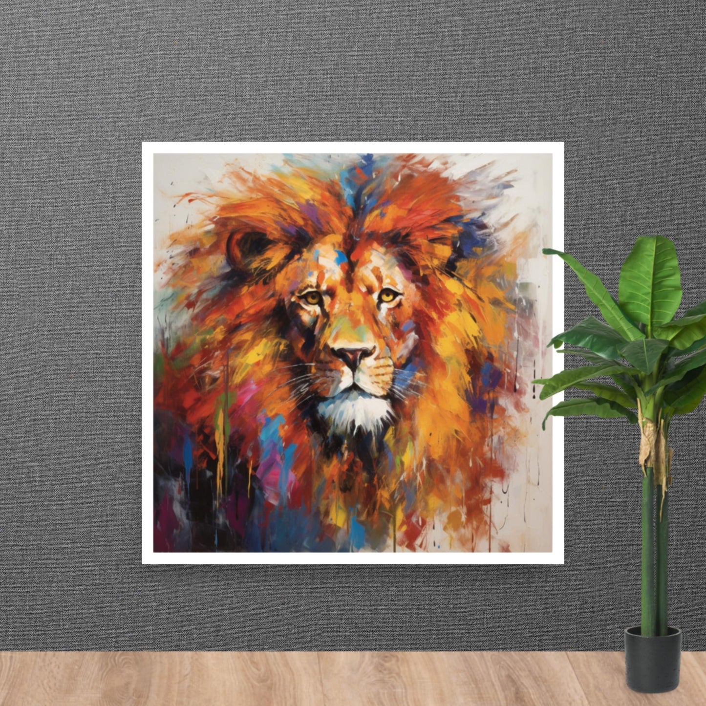 Tableau Lion Abstrait