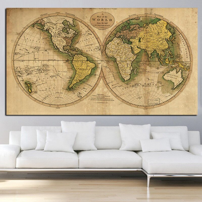 Tableau Mappemonde Ancien