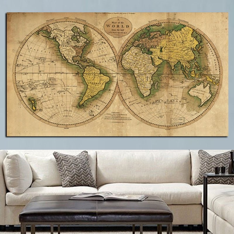 Tableau Mappemonde Ancien