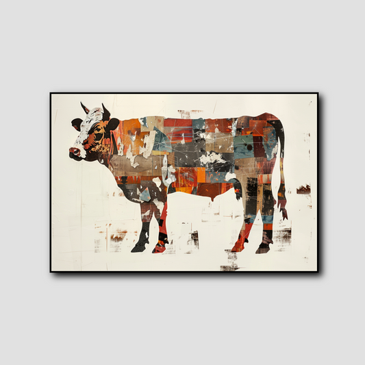 Tableau Collage Vache