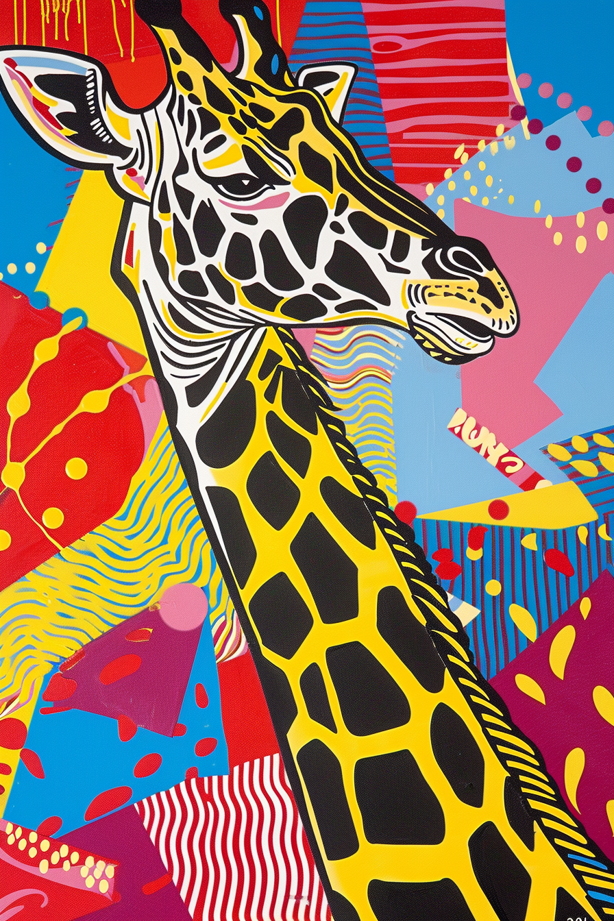 Tableau Girafe Pop Art