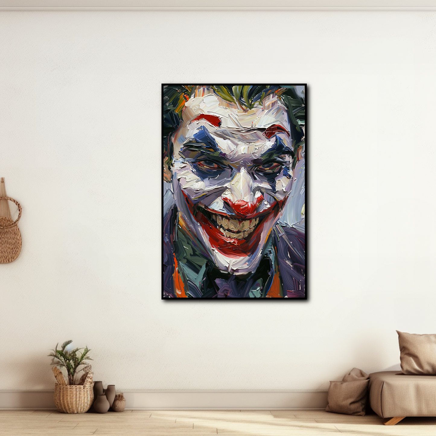 Tableau portrait Joker peinture impressionniste