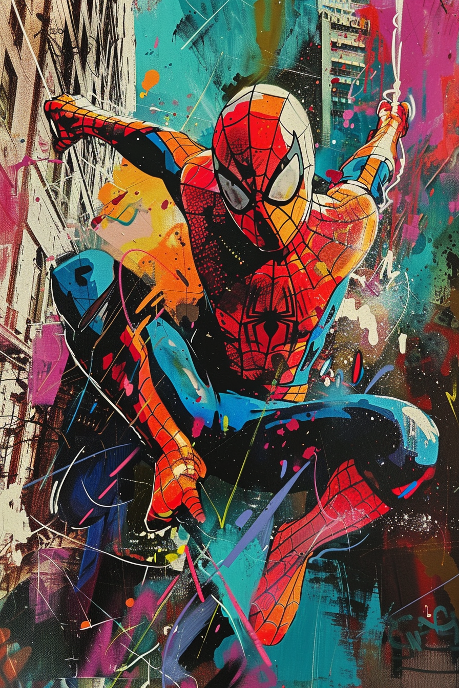 Tableau Spiderman Street Art