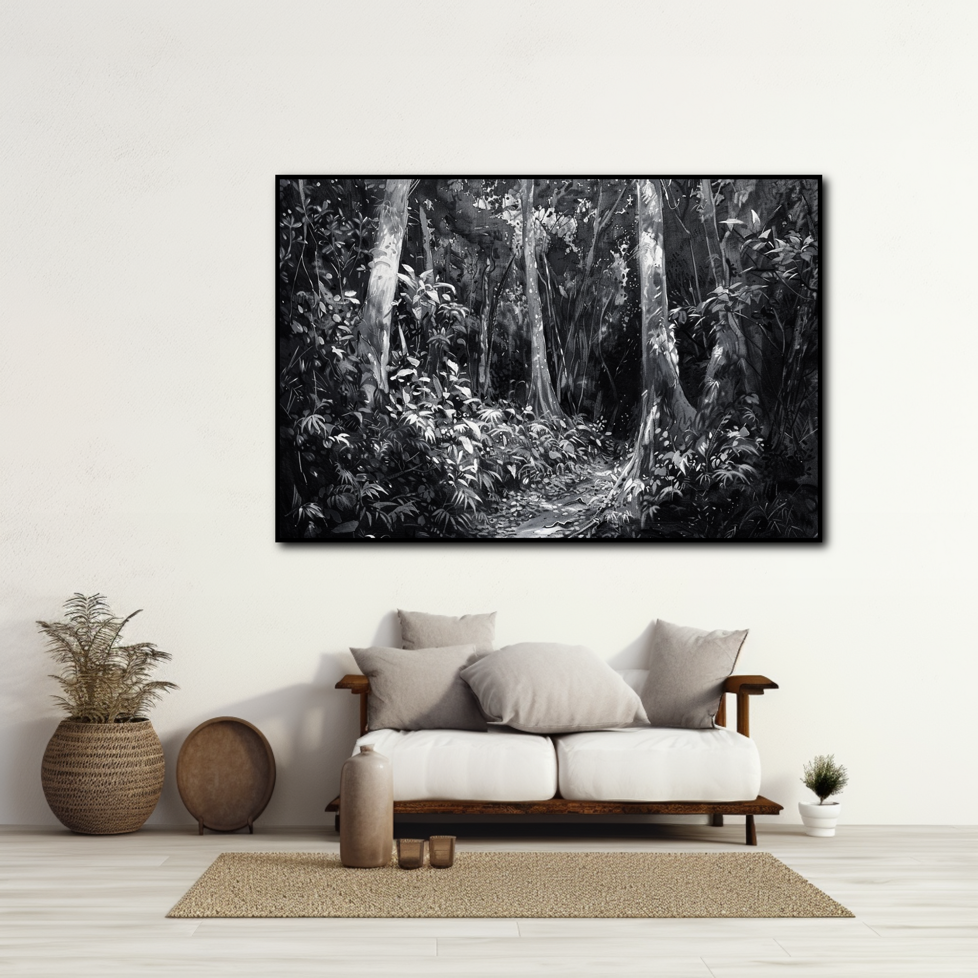 Tableau Forêt Noir et Blanc