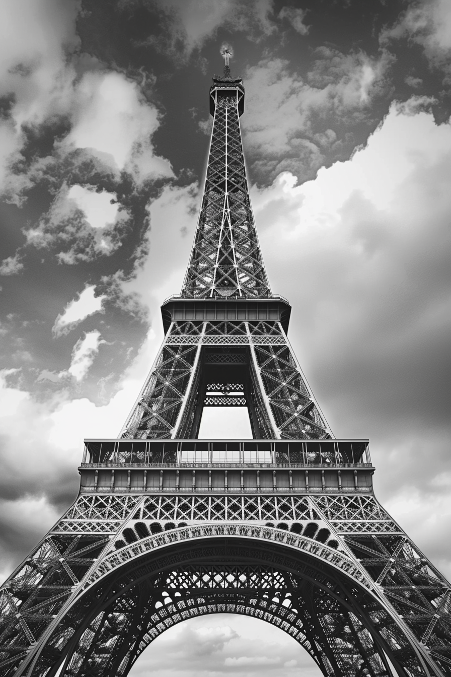Tableau Tour Eiffel Noir et Blanc