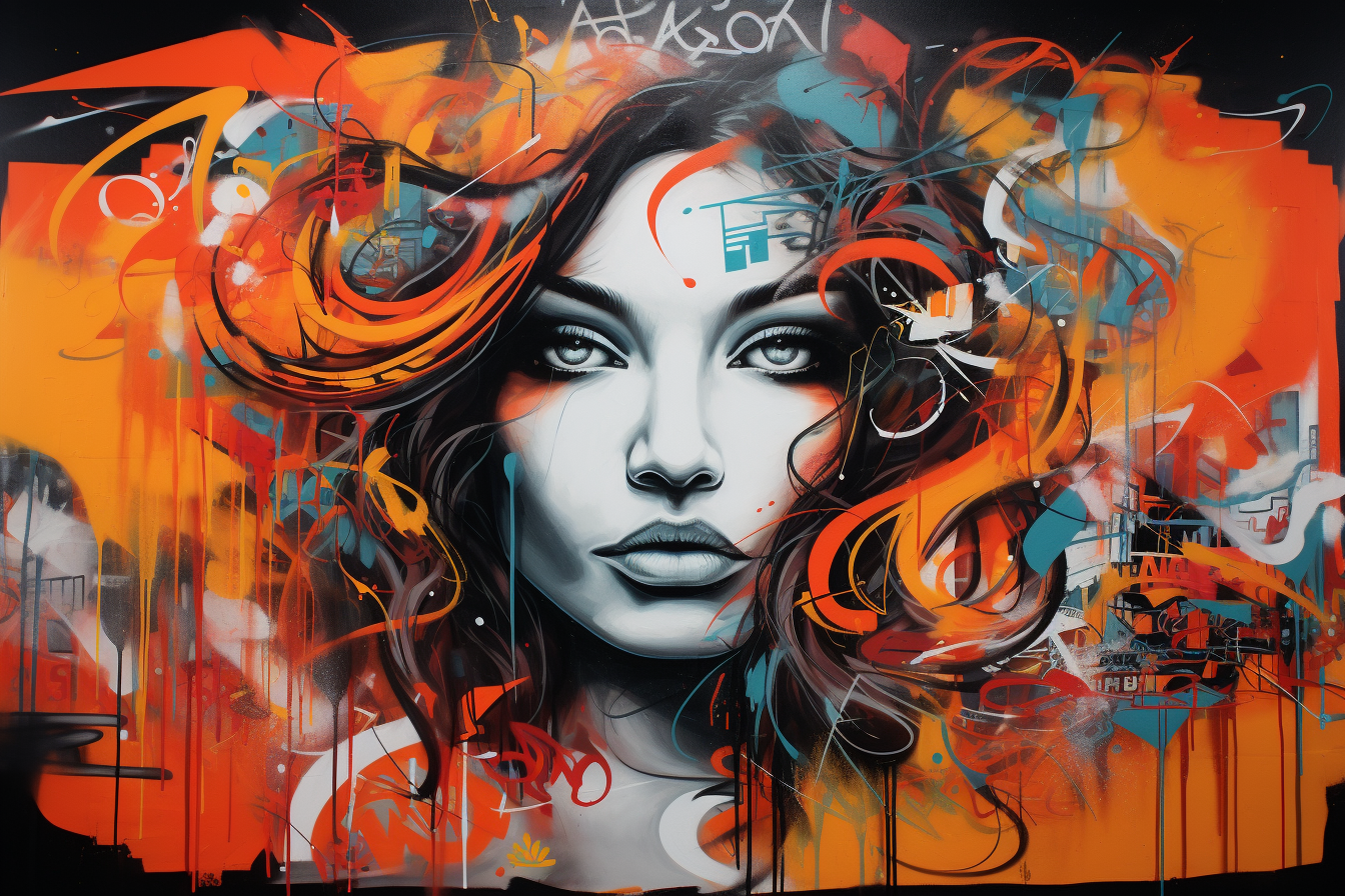 Tableau Graffiti Visage Femme