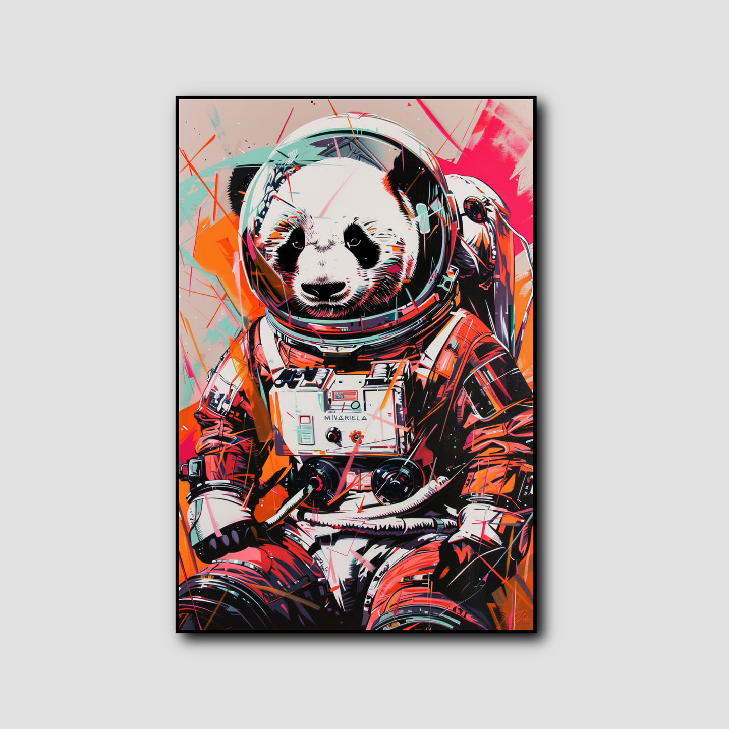 Peinture Panda Cosmonaute Pop Art