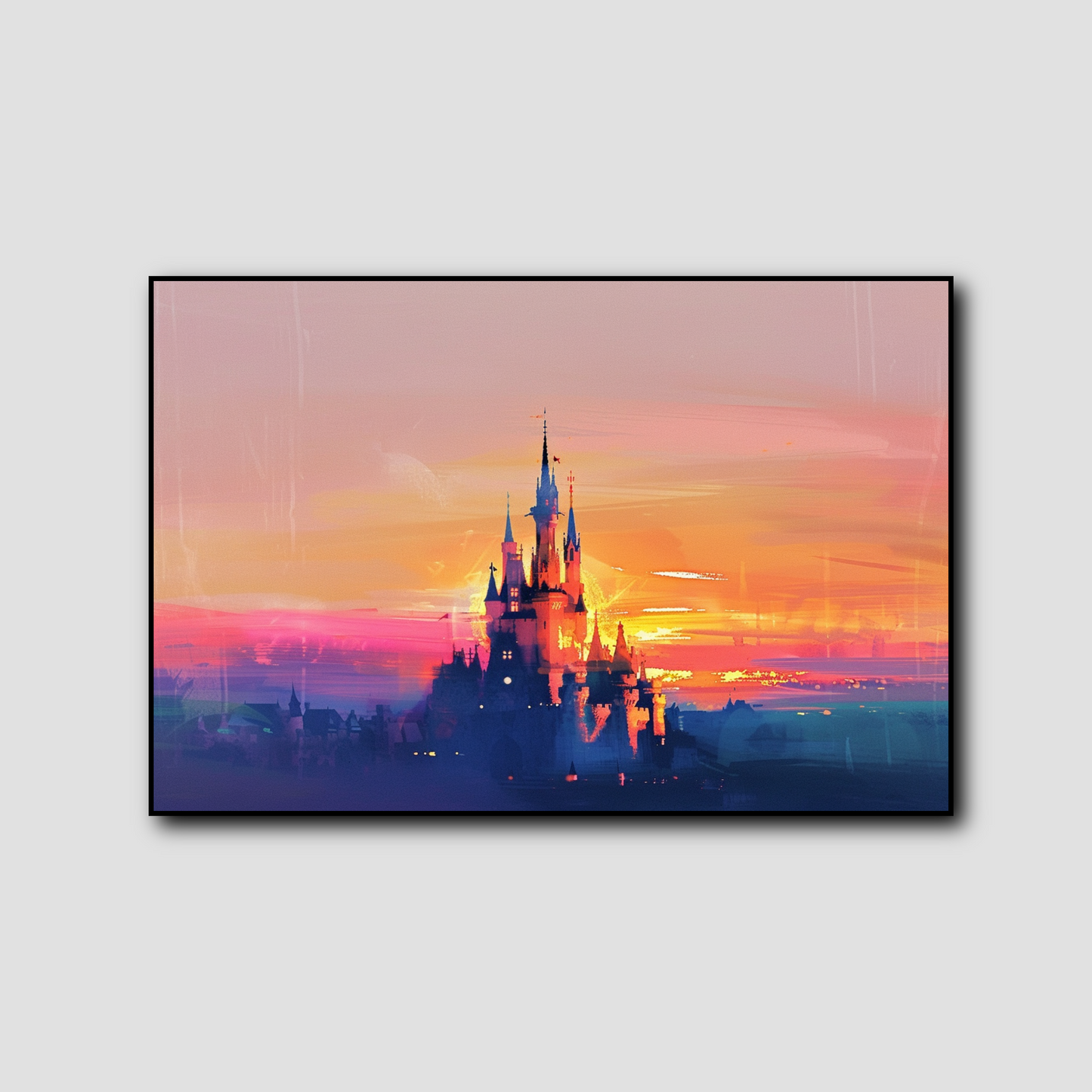 Tableau Château Disney Coucher de Soleil