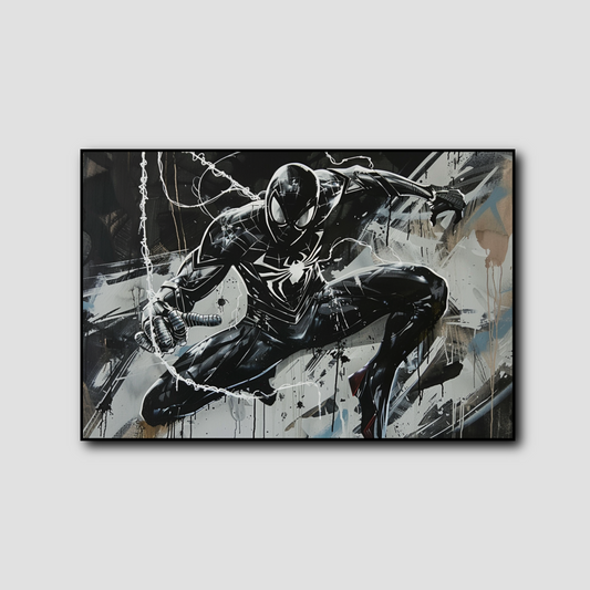 Tableau déco Spiderman Black Street Art