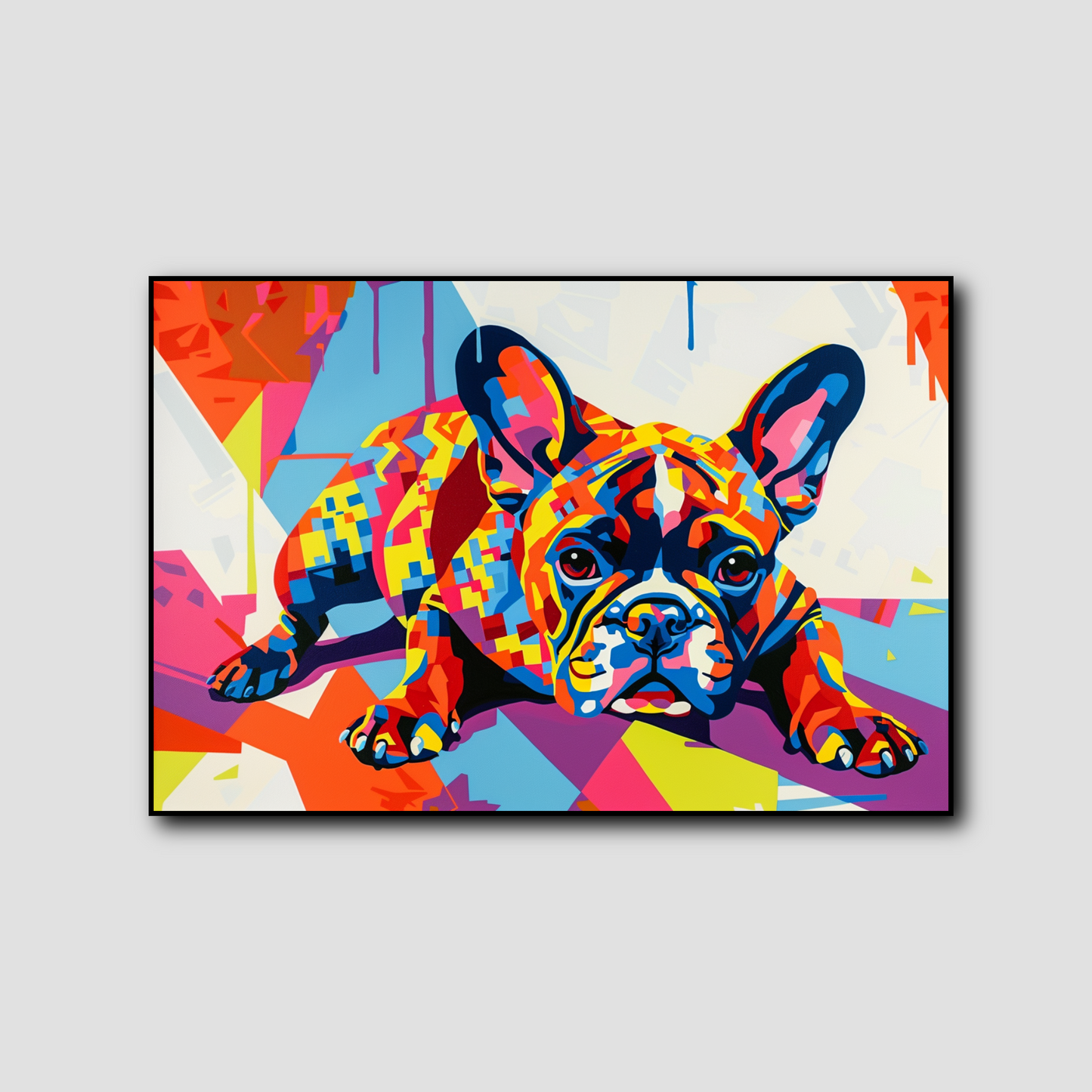 Tableau Pop Art Bulldog Français