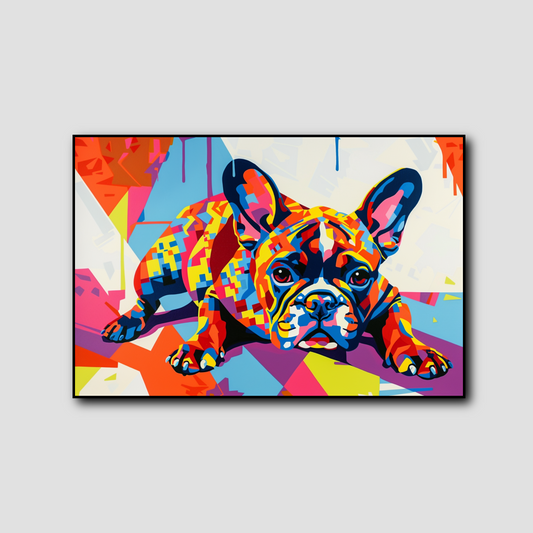 Tableau Pop Art Bulldog Français