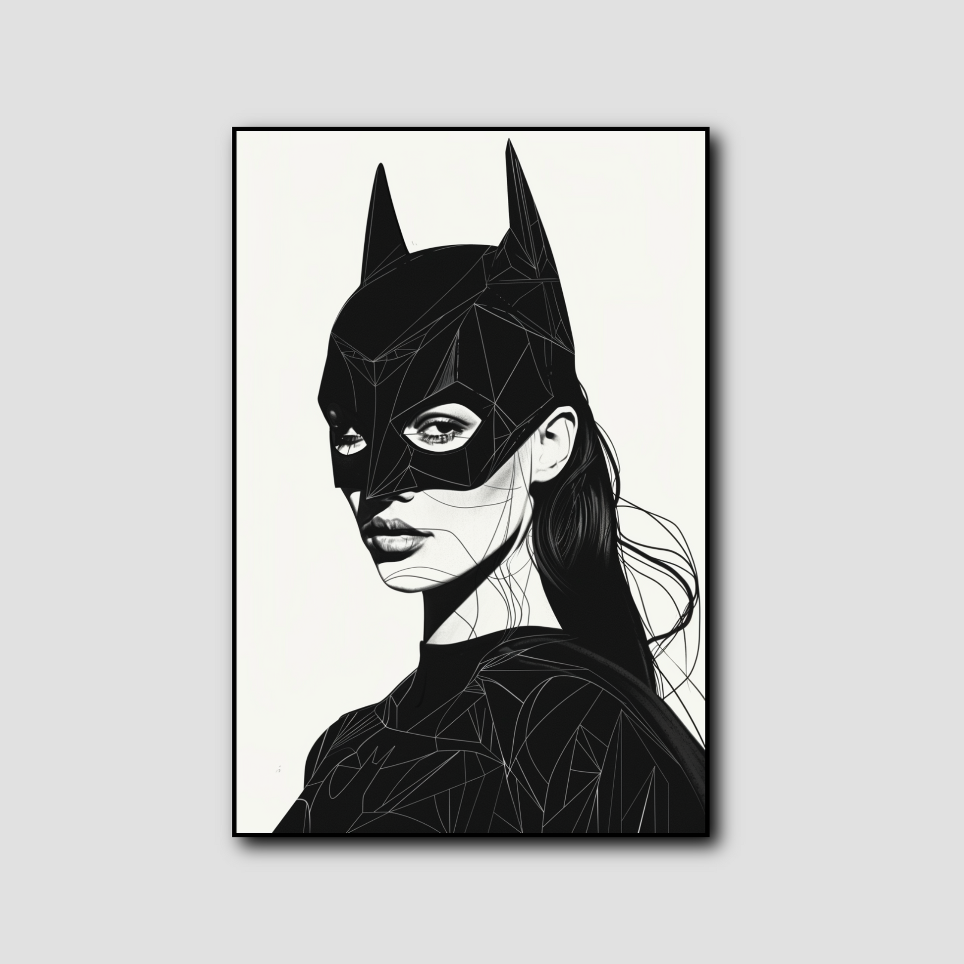 Tableau déco portrait femme masque Batman Dc Comics