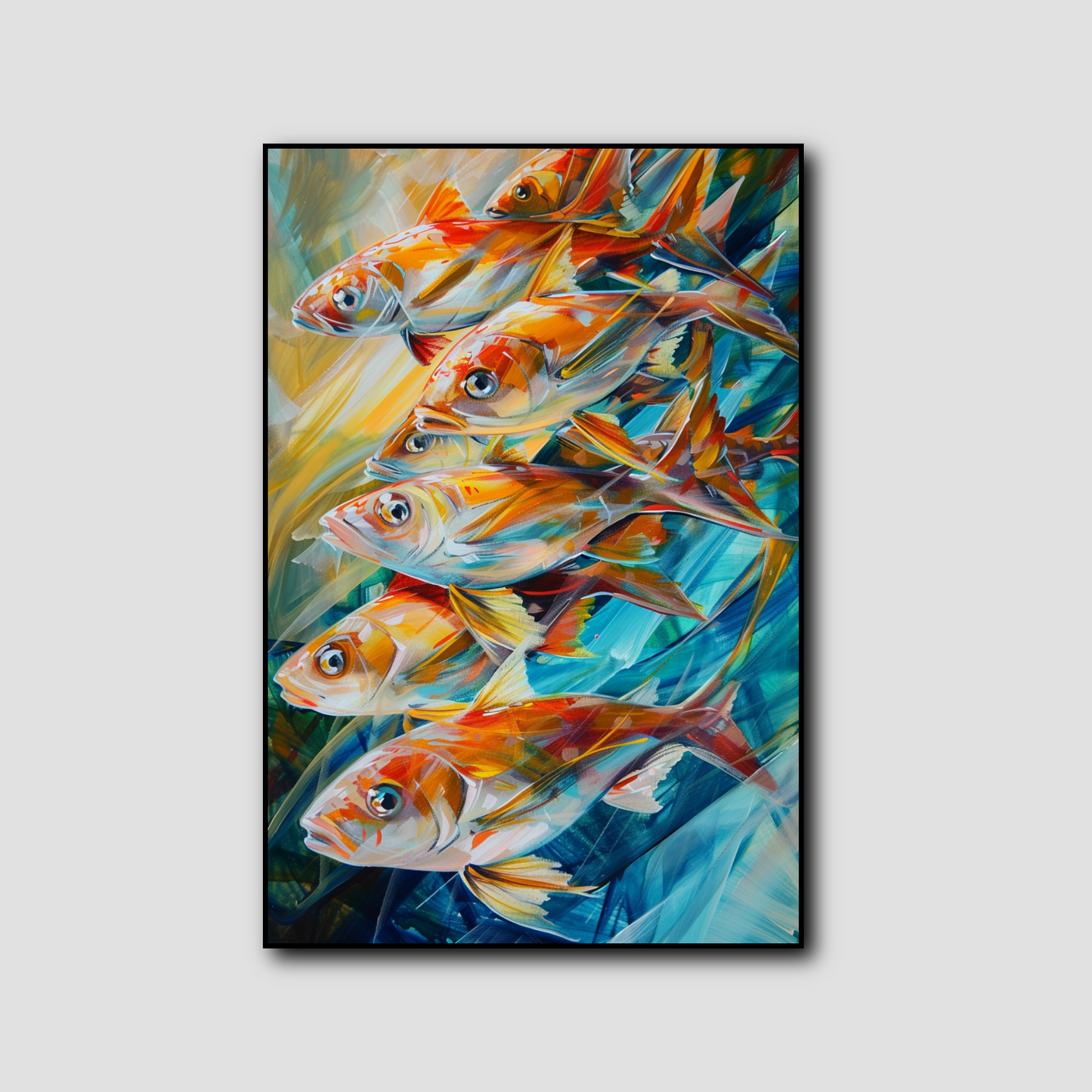 Tableau Banc de Poissons Moderne