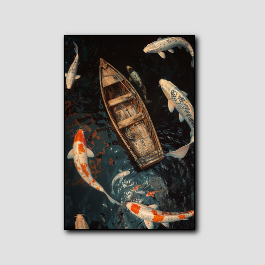 Tableau Barque et Koi