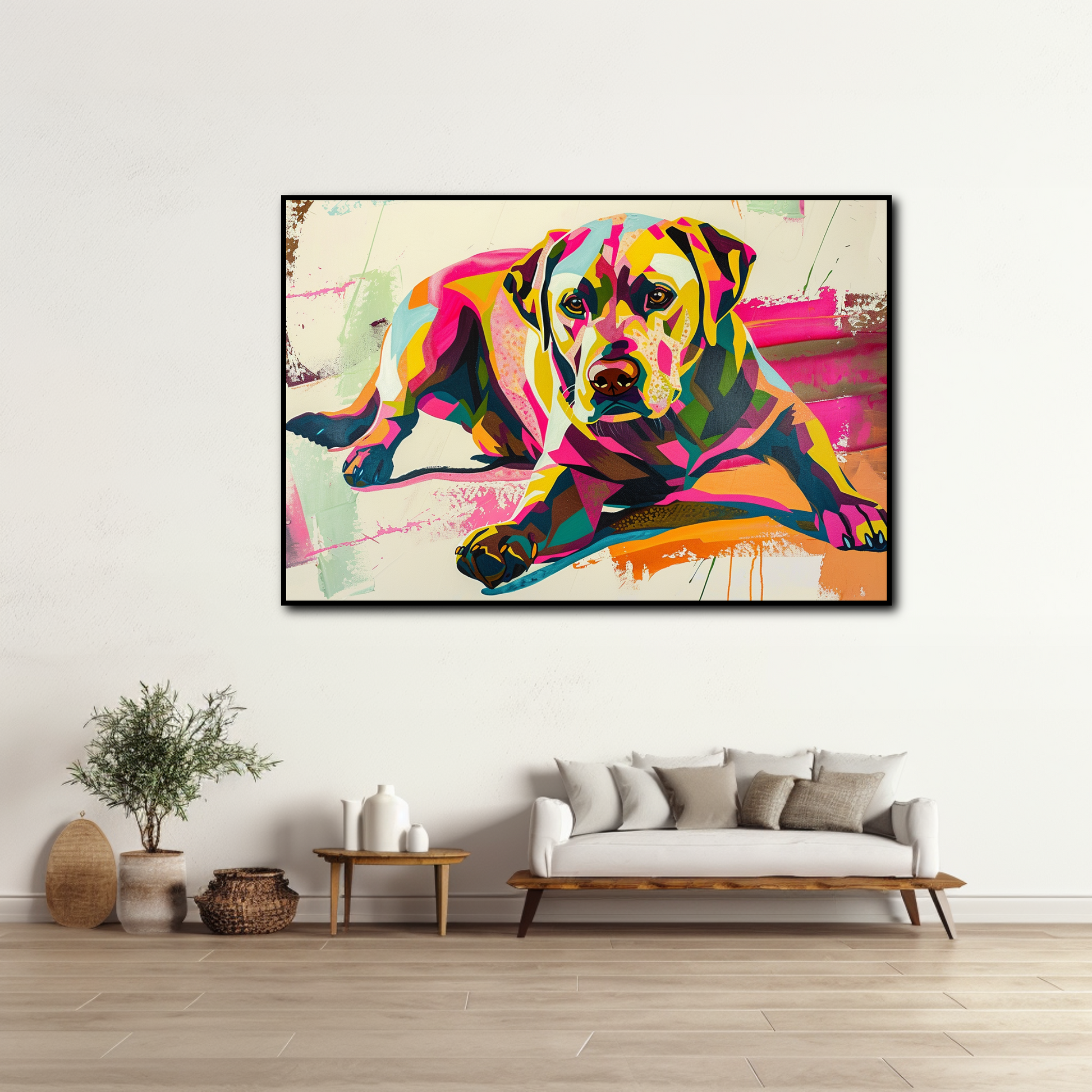 Tableau Chien Le Labrador Pop