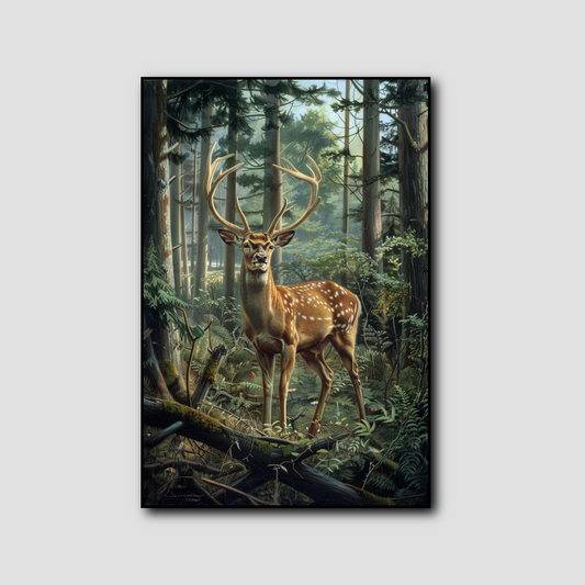 Tableau Cerf et Forêt