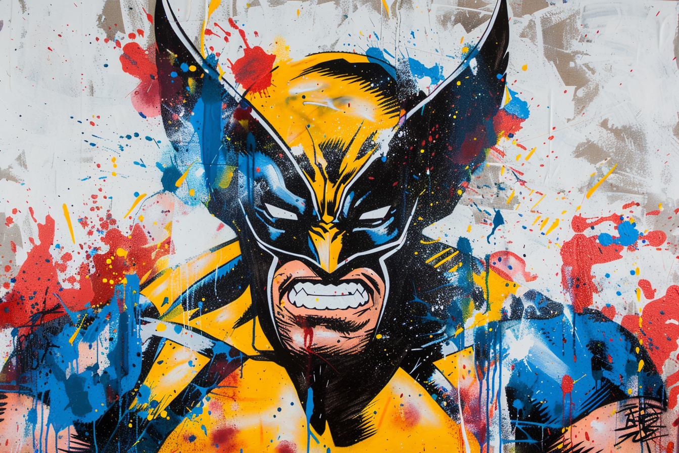 Tableau déco Wolverine X-men street pop art comics