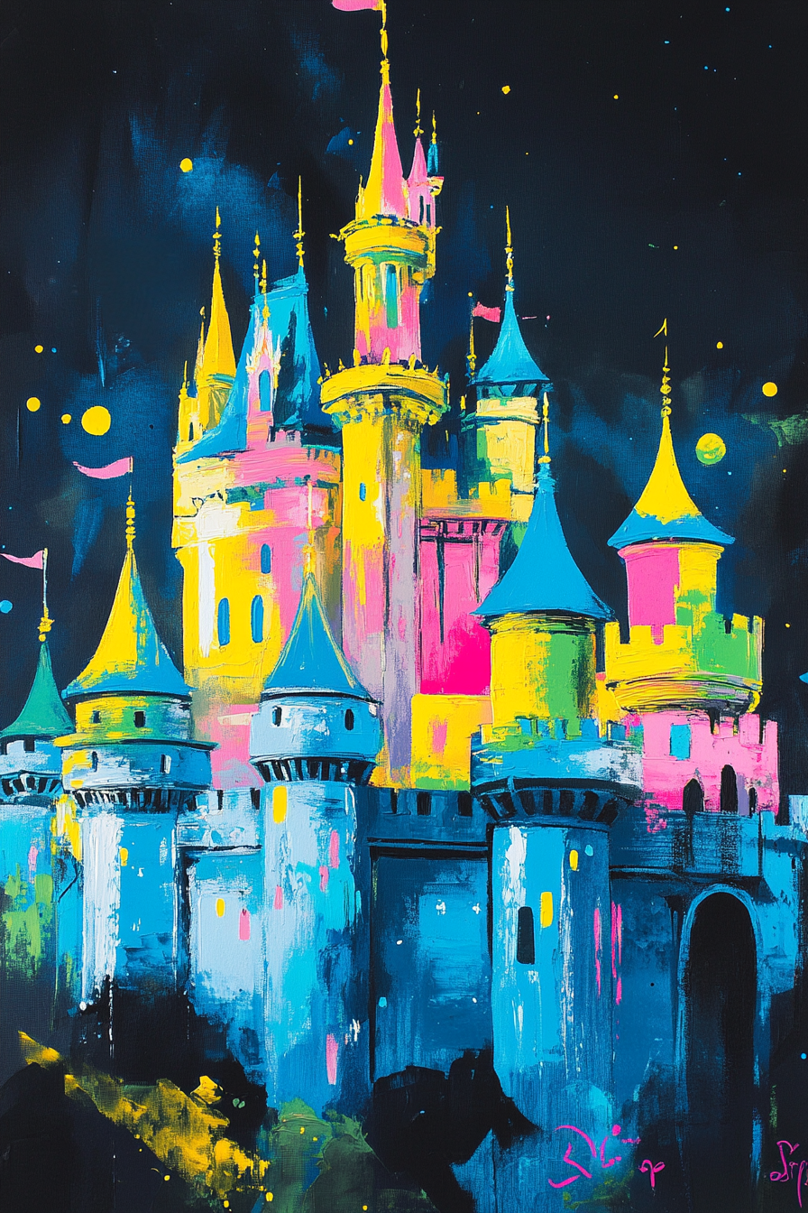 Tableau Château Disney Coloré