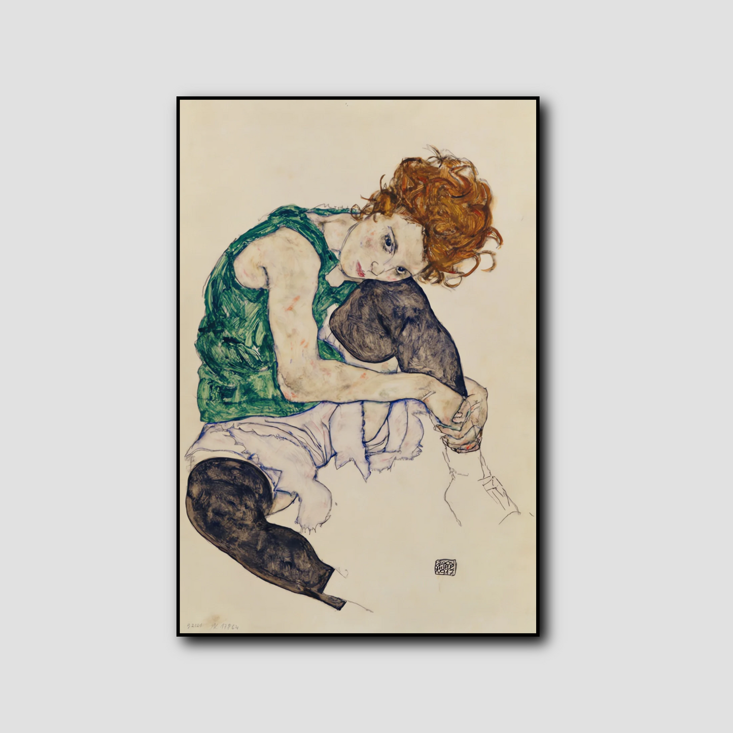 Femme assise avec la jambe repliée - Egon Schiele