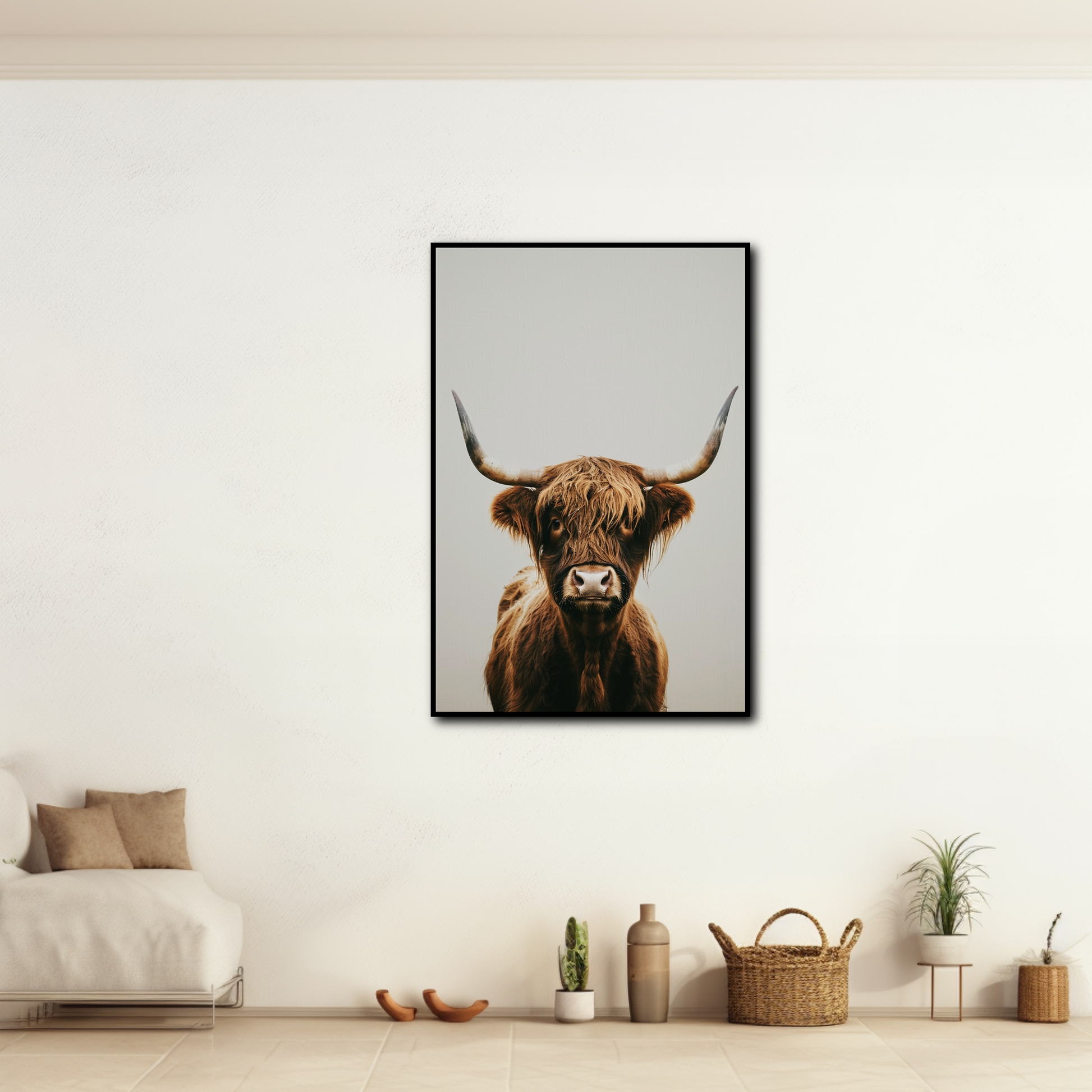 Tableau Vache Highland de Face