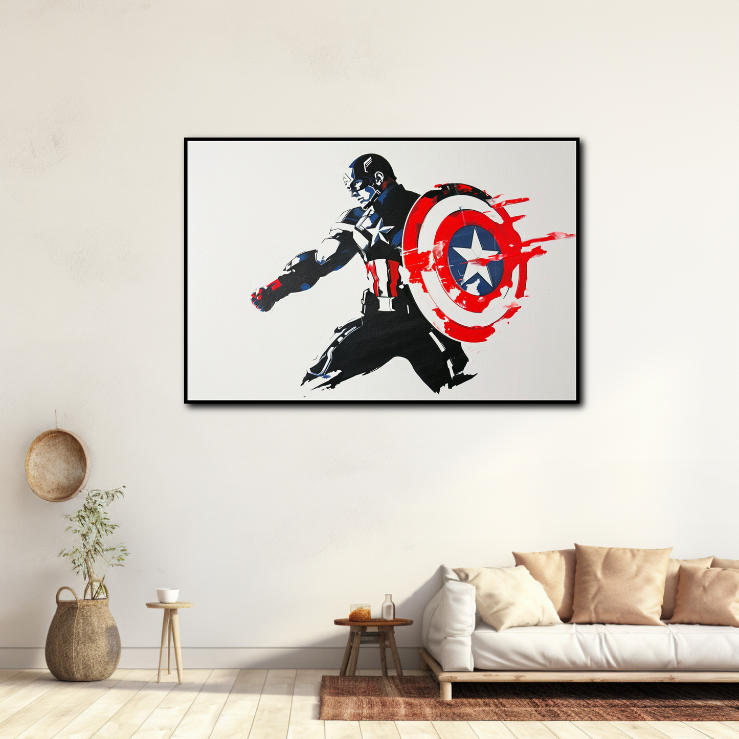 Tableau Captain America minimaliste