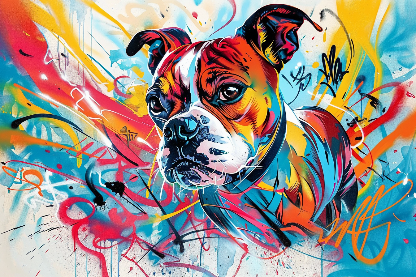 Tableau Chien Graffiti Canin