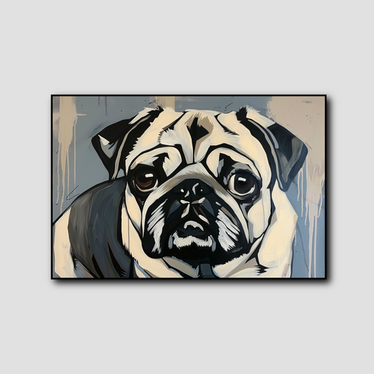 Tableau Chien Carlin Moderne