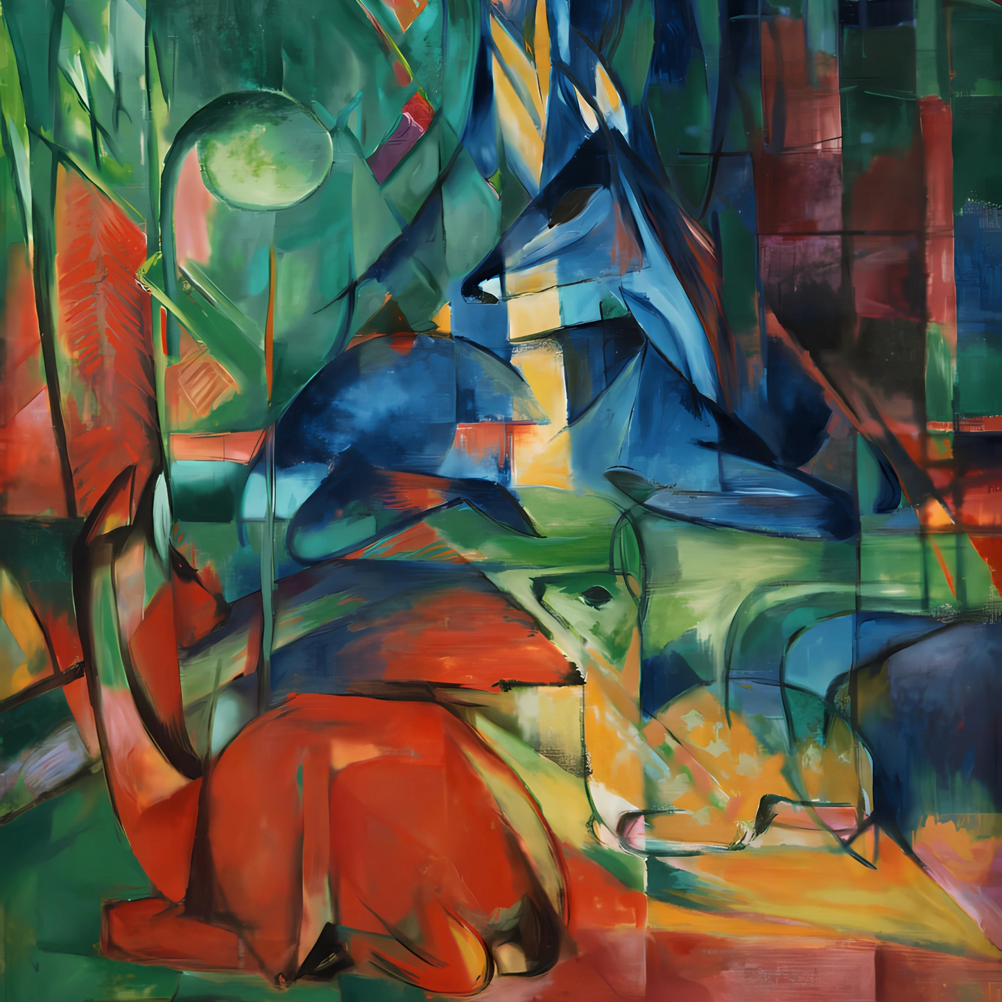 Cerf dans la forêt - Franz Marc