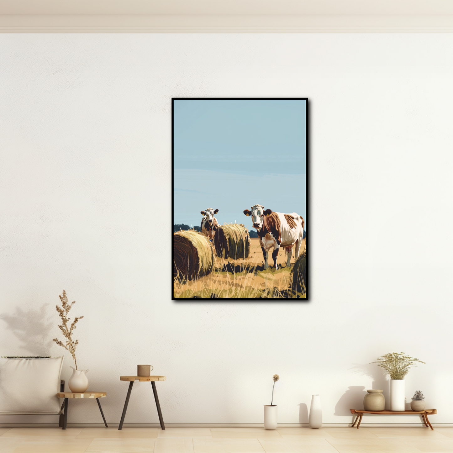 Tableau Meules de Foin et Vaches