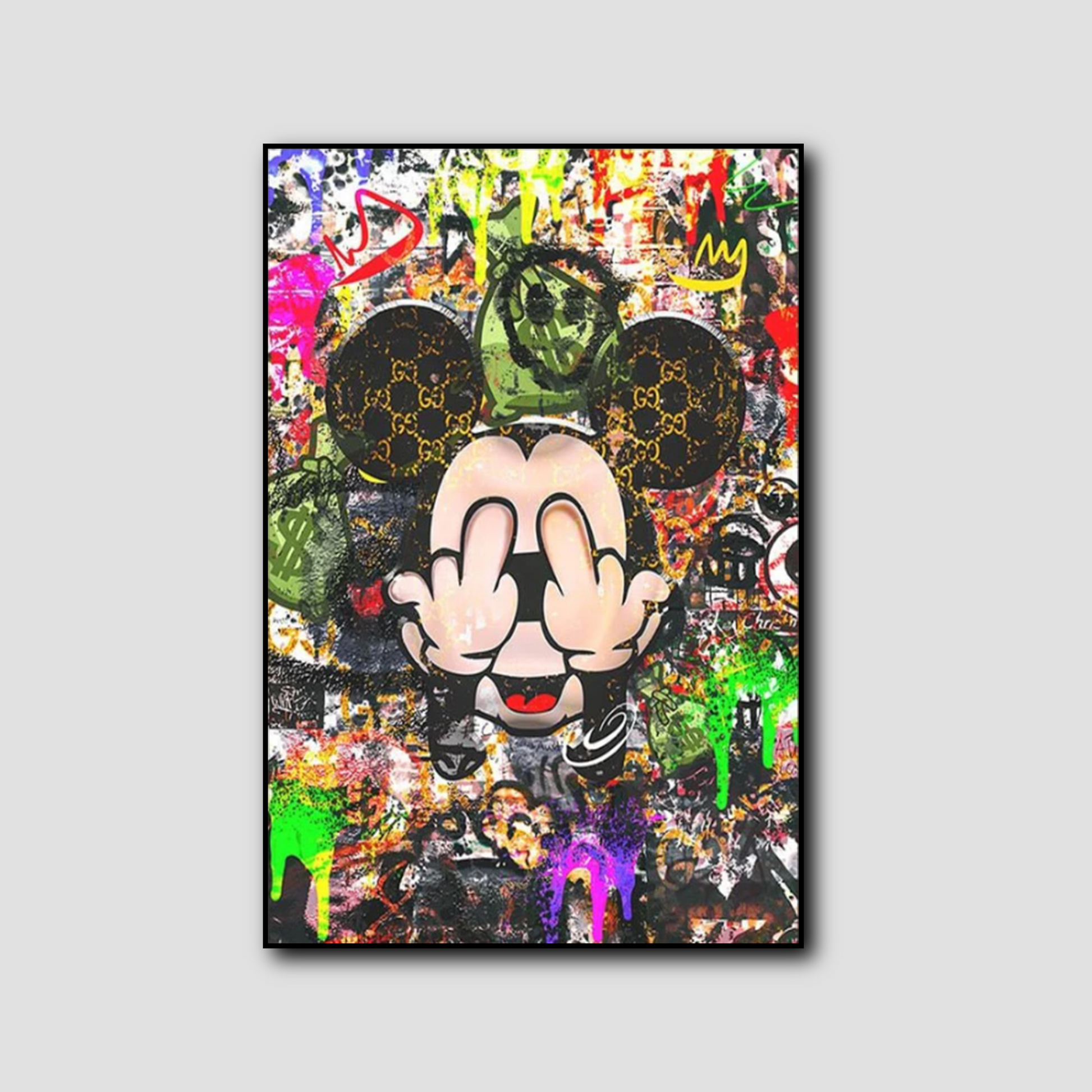 Tableau Mickey Doigt Graffiti