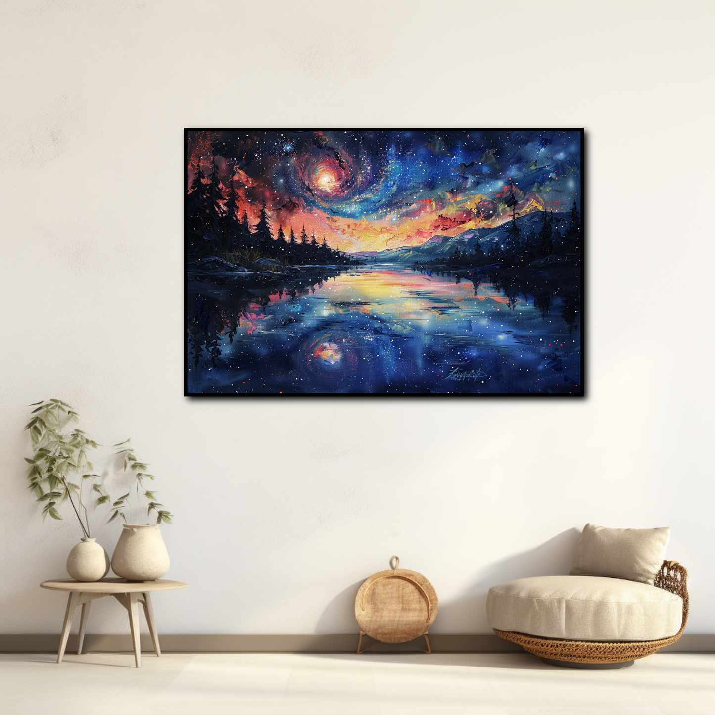 Tableau Galaxie sur le Lac