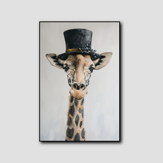 Tableau Girafe Chapeau