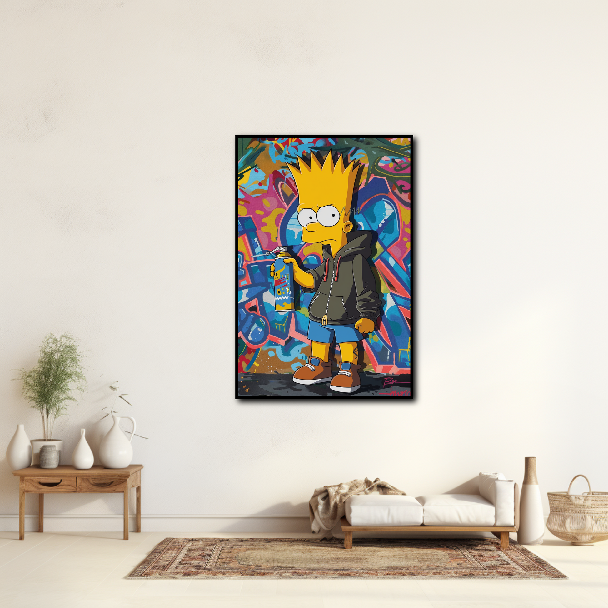 Tableau Bart Simpson Le Graffeur