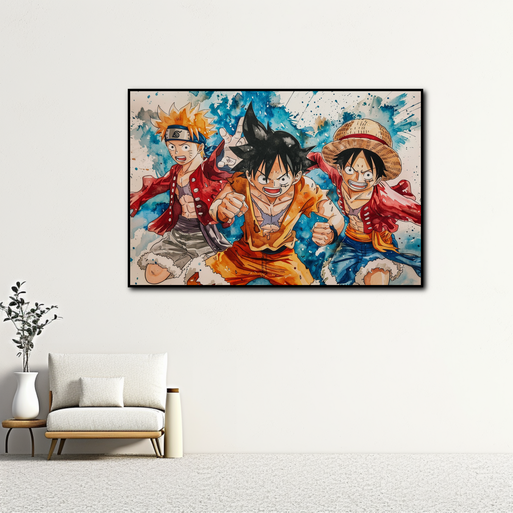 Tableau Manga Goku Luffy Naruto