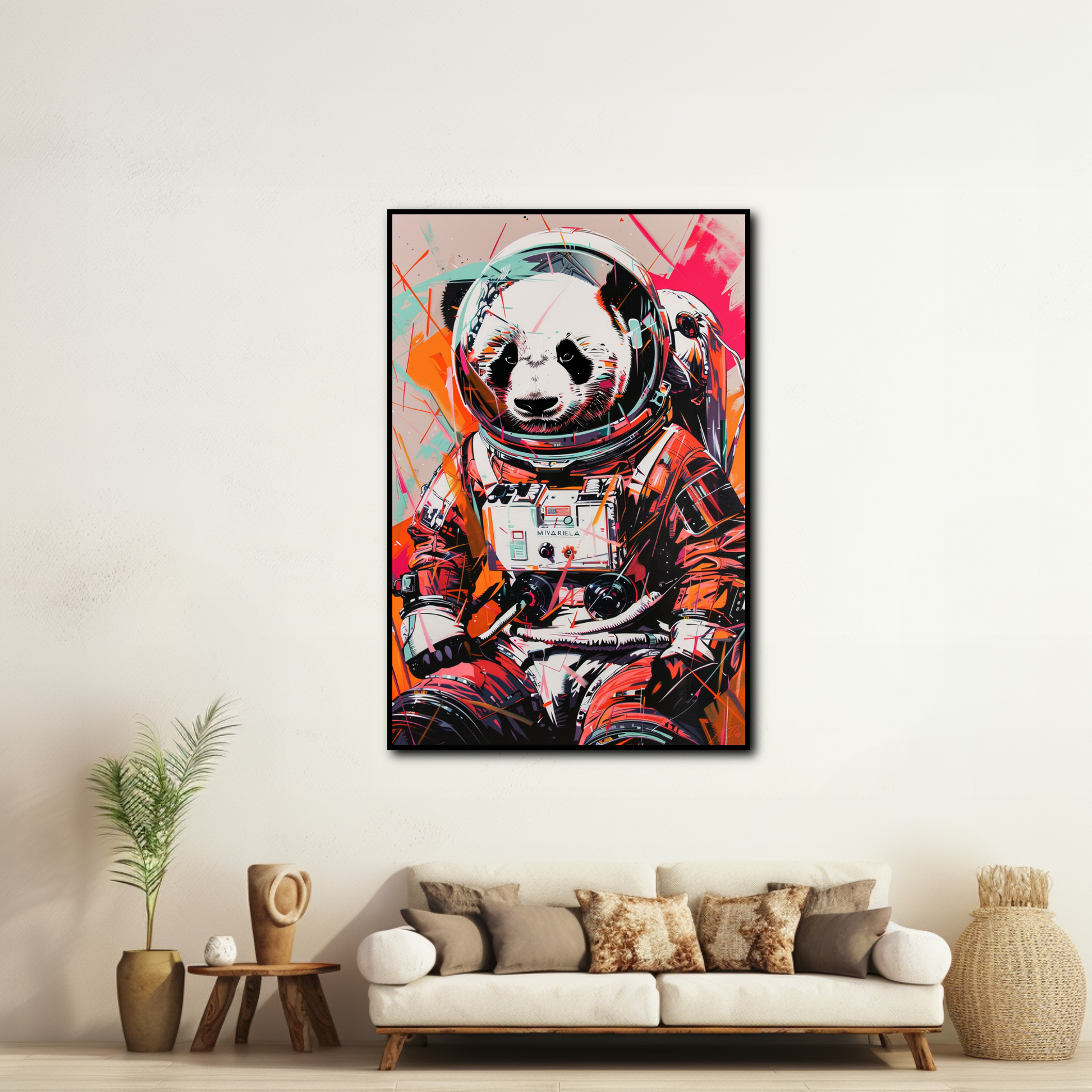 Peinture Panda Cosmonaute Pop Art