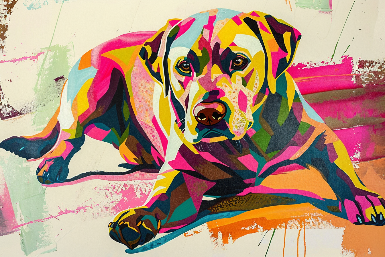 Tableau Chien Le Labrador Pop