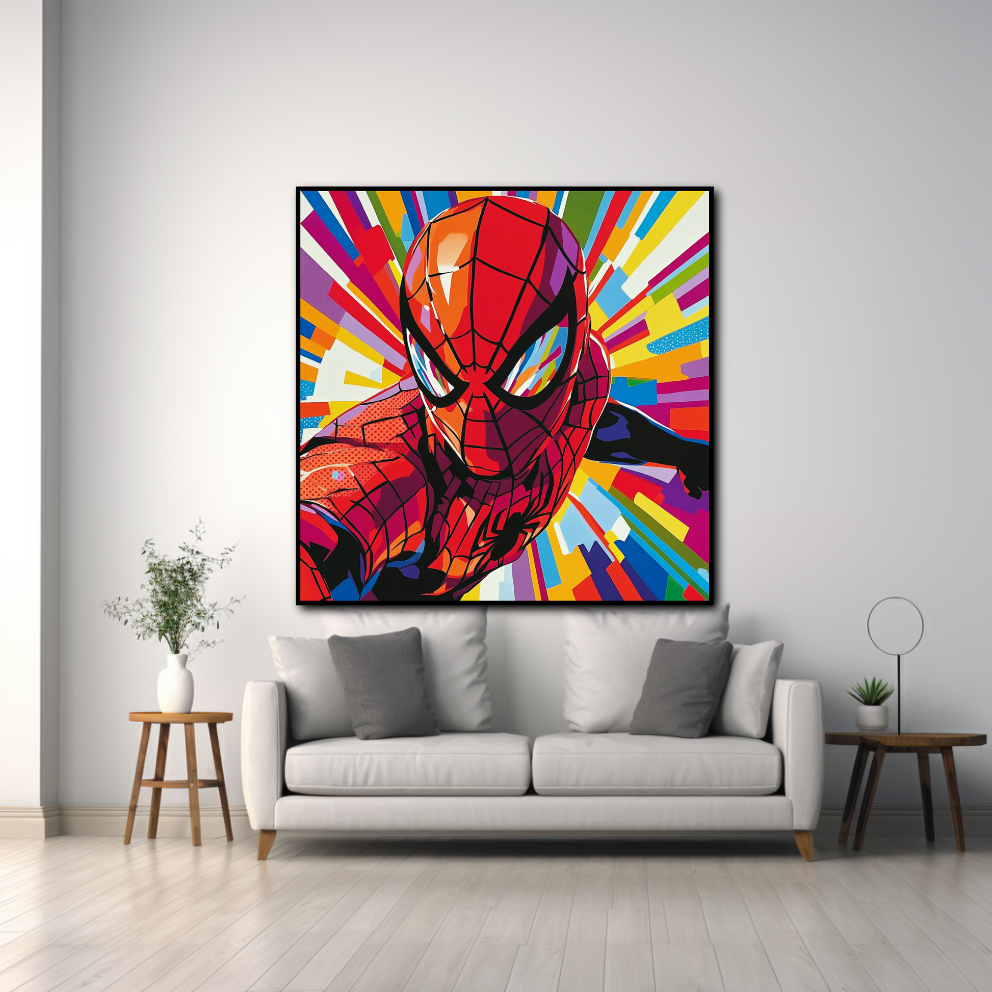 Tableau Spiderman pop art portrait comics Marvel