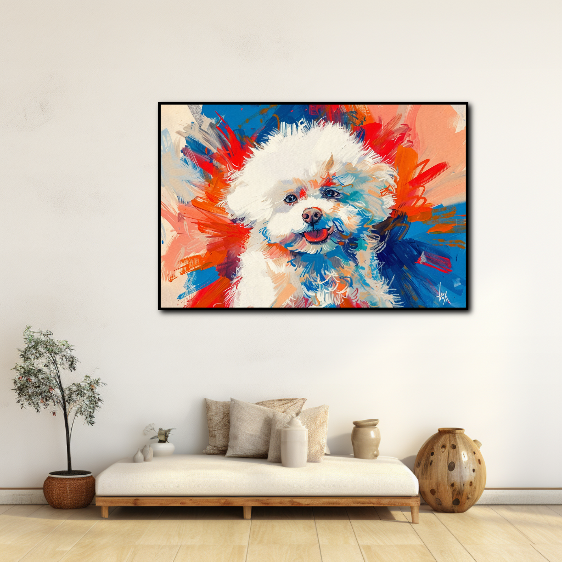 Tableau Chien Le Bichon Pop