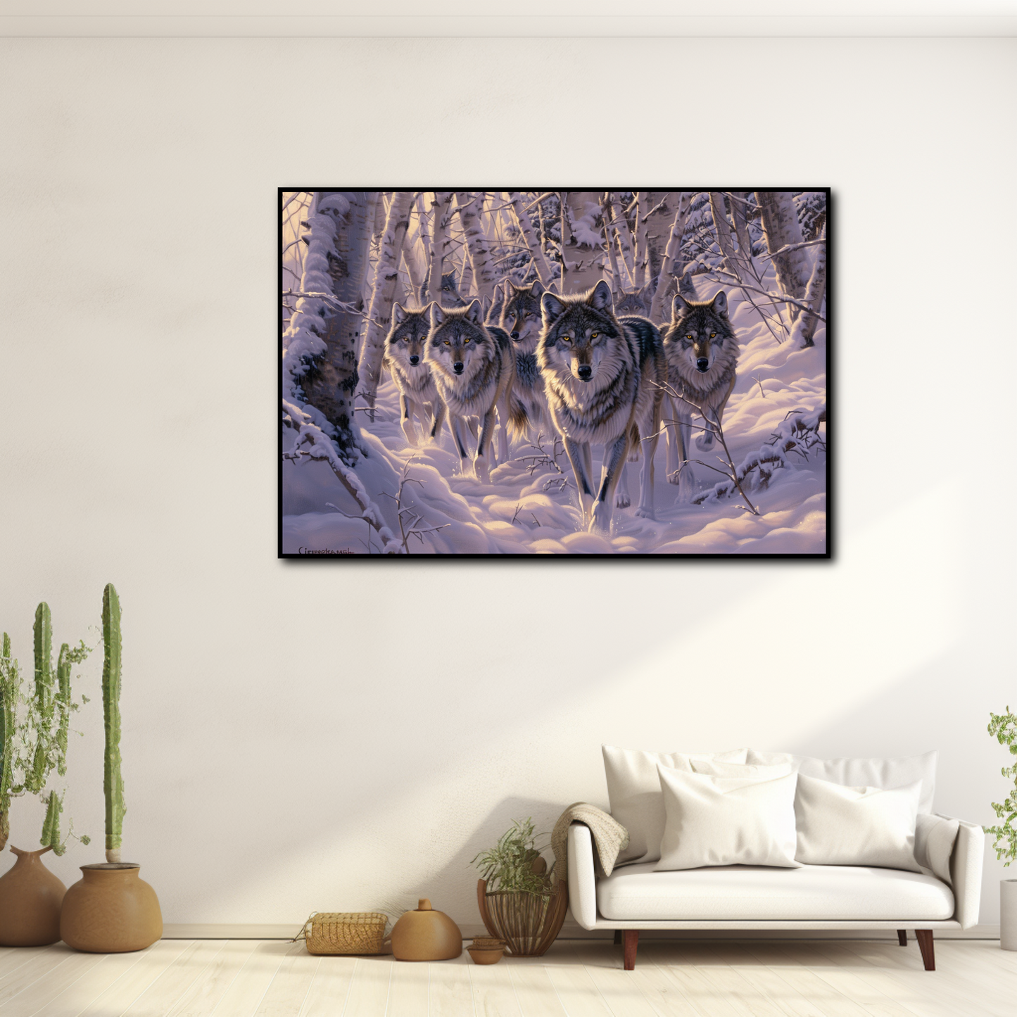 Tableau Meute de loups