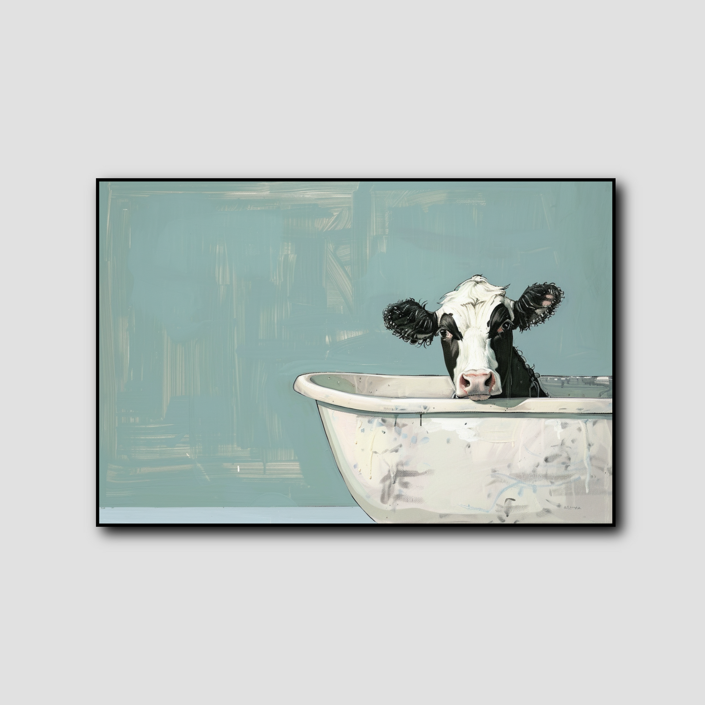 Tableau Vache dans la Baignoire