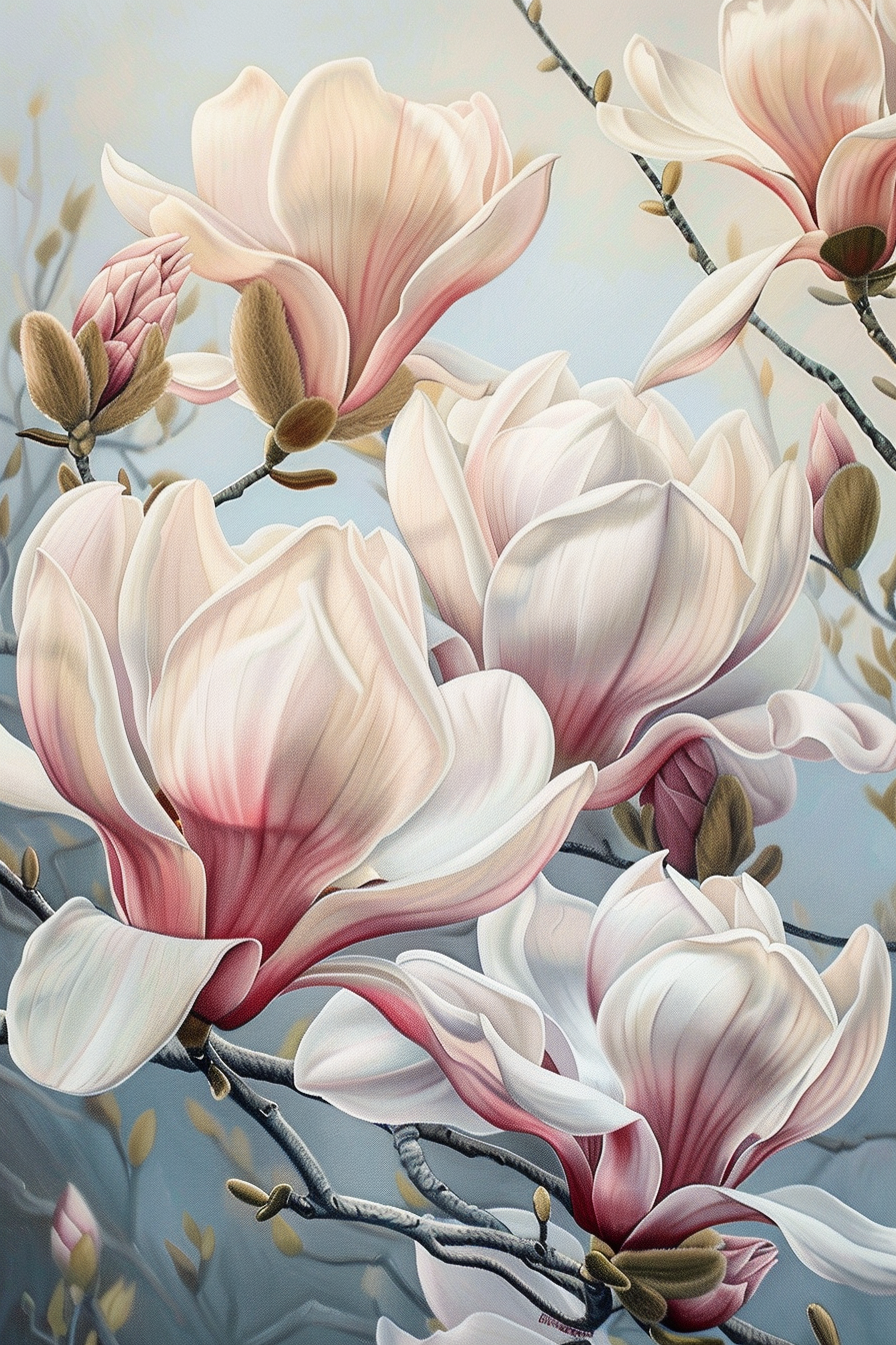 Tableau Peinture Magnolia