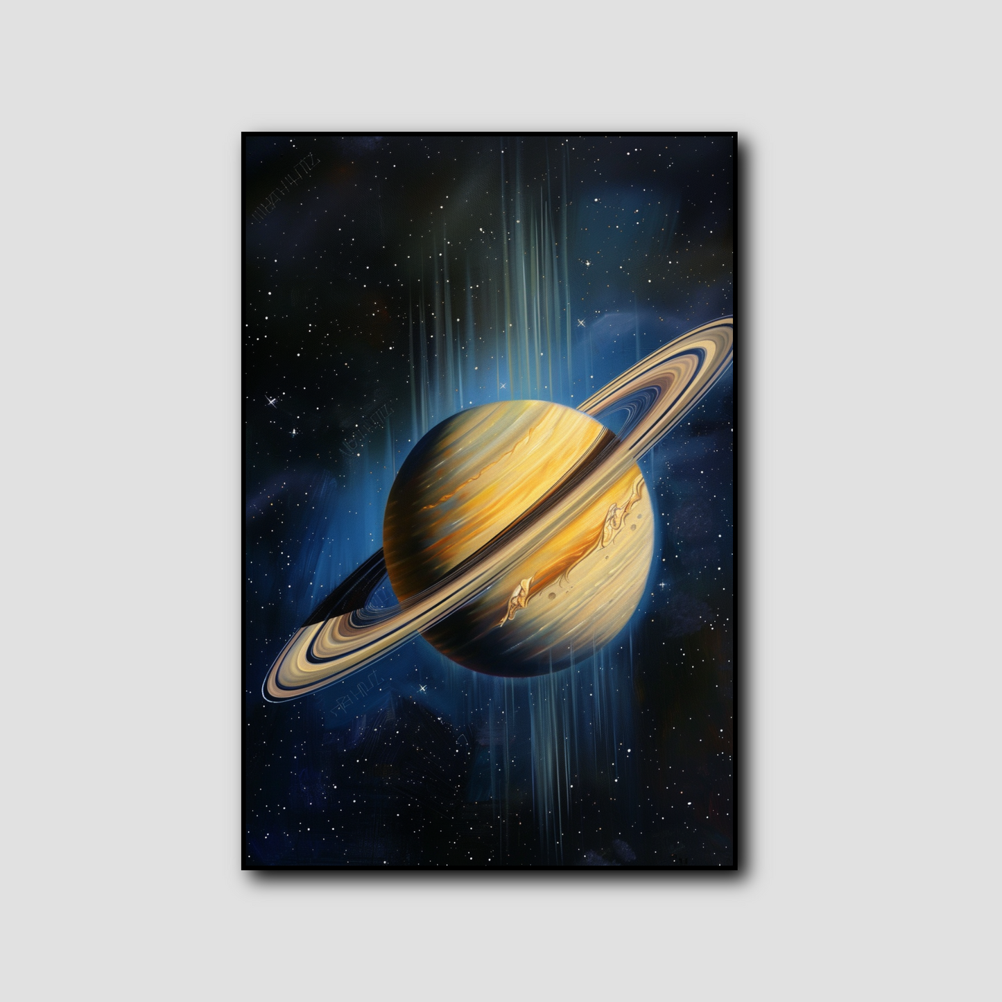 Tableau de la Planète Saturne Illuminée