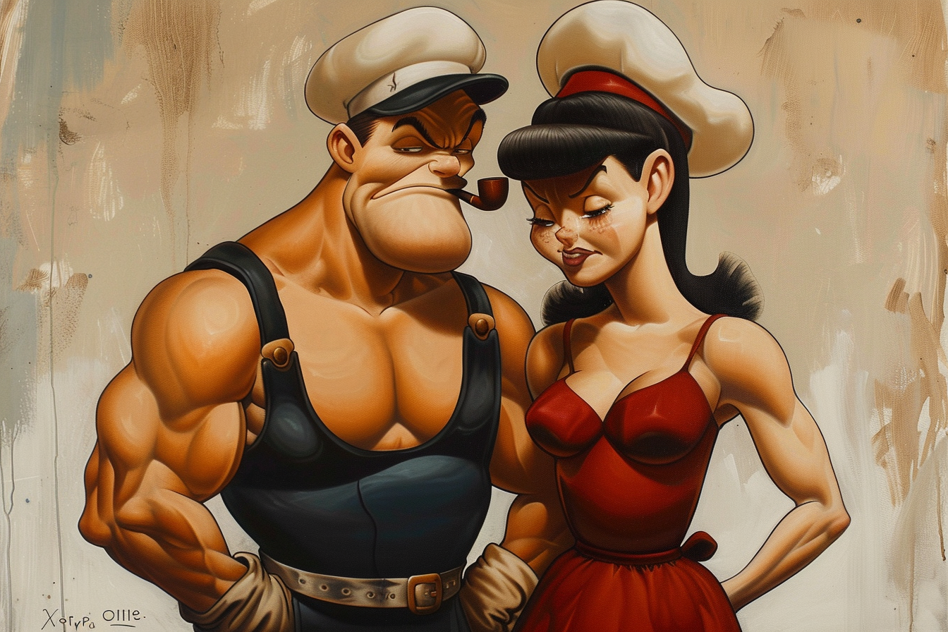 Tableau Popeye et Olive L'amour